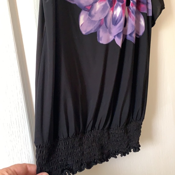 BCX Polyester/spandex black one shoulder top - Picture 3 of 5